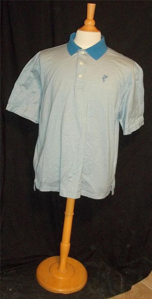 Ashworth Men's XL Extra Large Royal Blue SS Polo Golf Shirt Cotton Double Knit