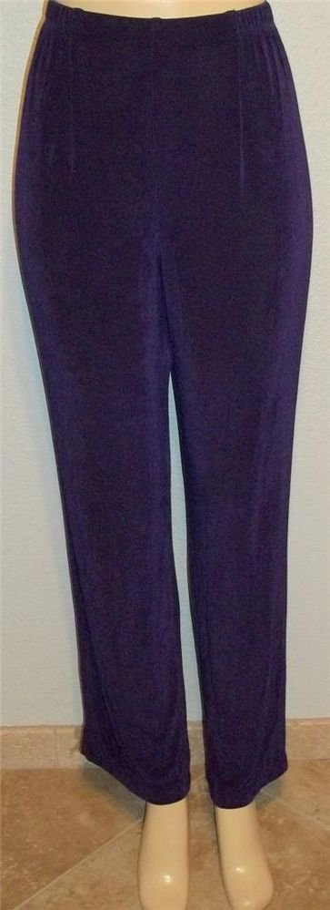 Medium 8 10 Laura Ashley Violet Purple Elastic Waist Stretchy Casual Pants
