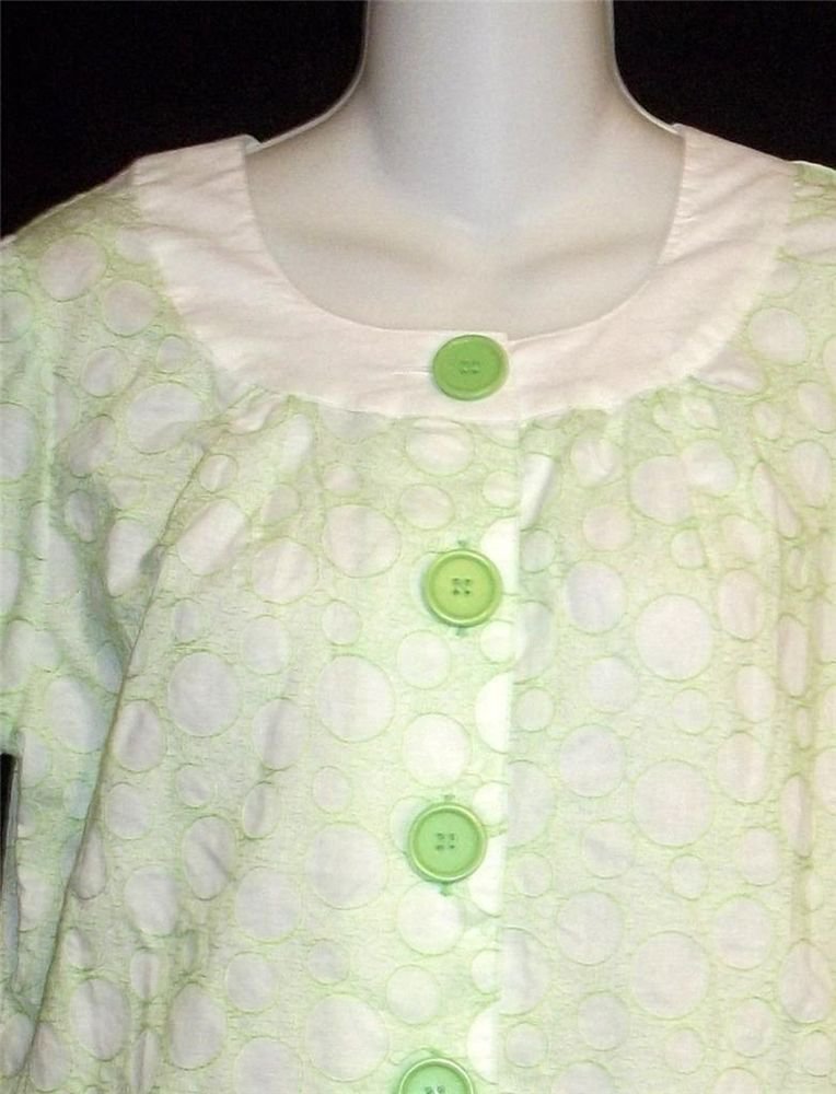 NEW harve benard Medium 8 10 Lime Green White Jackie O Retro-style Top Blouse