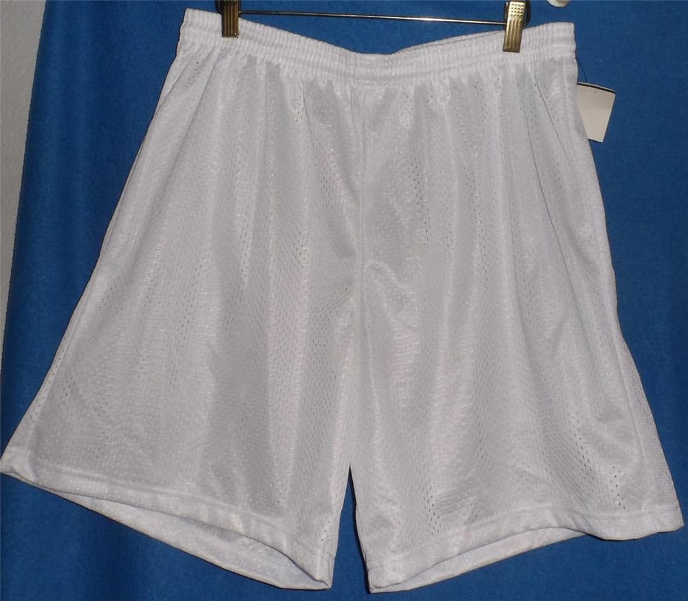 NEW A4 White XL Extra Larg Elastic Drawstring Waist Mesh Men's Basketball Shorts