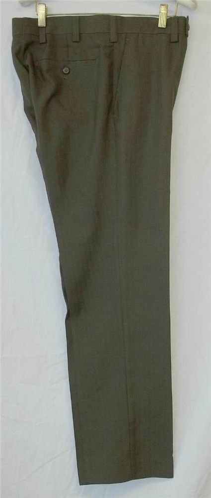 NEW Louis Raphael Rosso 30W x 30L Tobacco Bark Brown Flat Front Mens Dress Pants
