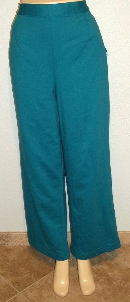 NEW Koret Plus XL 18 20 Missy Regular Teal Elastic Back Casual Cotton Knit Pant