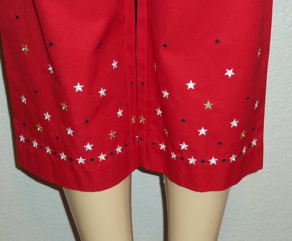 NEW Casual Corner Annex Petite P8 PM True Red Stars Casual Cropped Pant