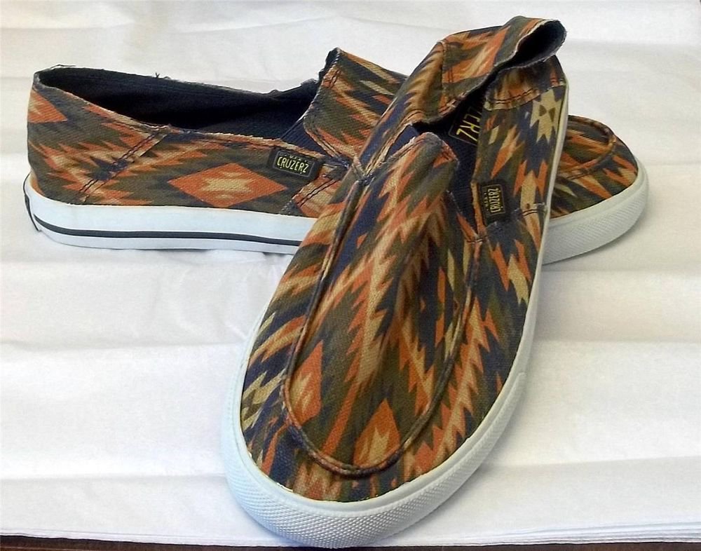 U.S.A. Cruzerz Men's 9 10 11 12 13 Brown Orange Olive Canvas Water Boat Shoes
