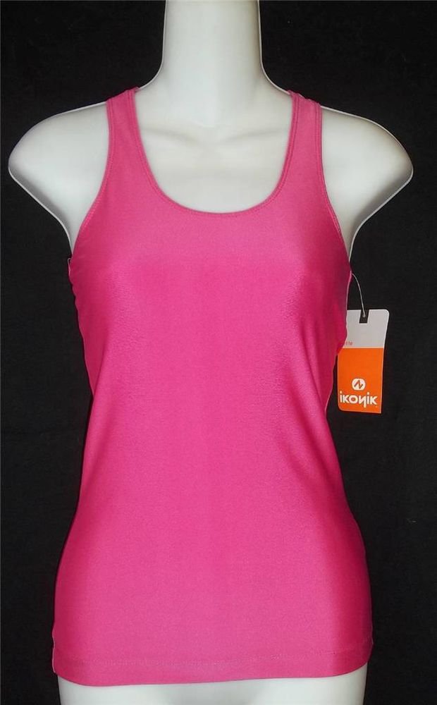 NEW ikonik Petite PS 4P 6P PM 8P 10P Workout Racer Back Hot Pink Stretchy Tank