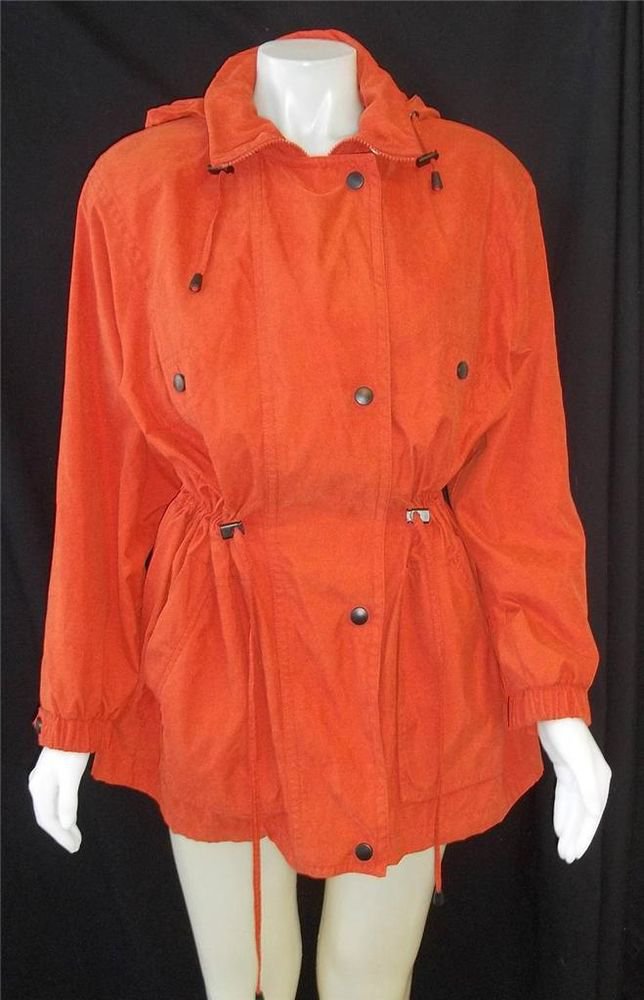 Gallery Medium 8 10 Orange Windbreaker Jacket Detachable Hood Drawstring Waist