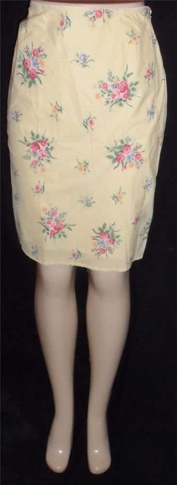Lauren Ralph Lauren 8 Medium Yellow Flowered Lined 100% Cotton Pencil Skirt