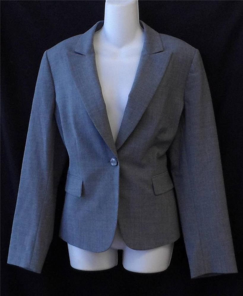 Antonio Melani 12 Large Steel Gray Professional Career Lined LS Blazer Jacket