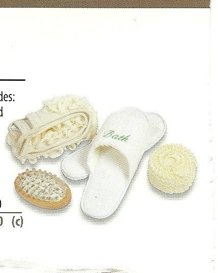 NEW Relaxing Zipper Spa Kit Travel Back Scrubber Sponge Slippers Massager Gift