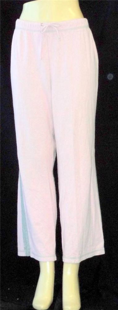 Liz & Me 2x 18W 20W Pink with Gray Stretchy Drawstring Lounge Casual Sweat Pants