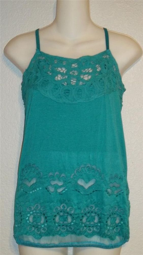 NEW Simply Irresistible Small 4 6 Large 12 14 Teal Cami Dressy Tank Top