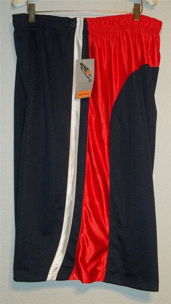 New 3X High Energy Basketball Athletic Men's Shorts Navy Blue Red White