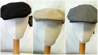 NEW Cabbie Newsboy Golf Hats Black Grey or Tan Small/Medium & Large/Extra Large
