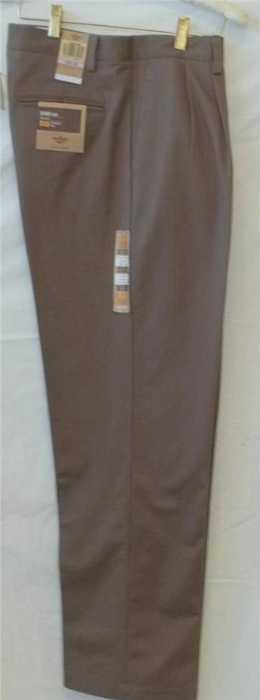 NEW Dockers D4 Brown 34W x 34L True Chino Relaxed Fit Flat Front Pants
