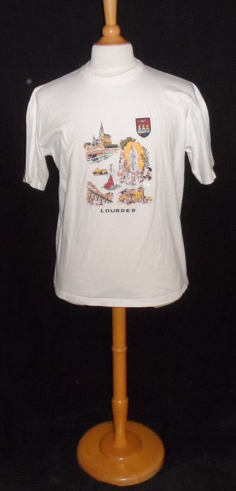 Lourdes France Graphic Souvenir T-Shirt Jamiko T4 XL Extra Large White