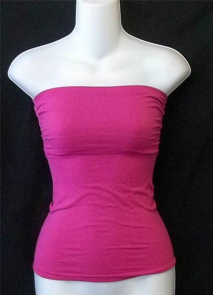 Wet Seal Junior S M 3 5 7 9 Magenta Pink Strapless Stretchy Bodycon Tube Top
