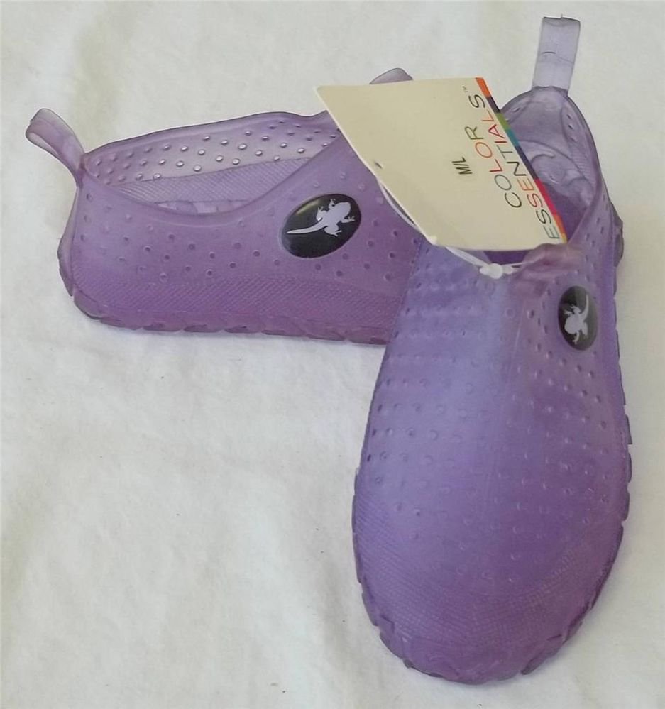 Color Essentials Medium Large Girl's Purple Gel Pull-on Water Shoes