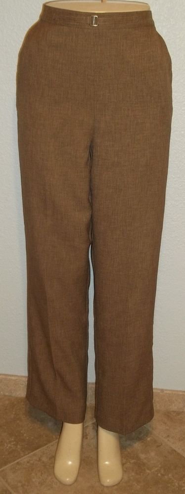 Alfred Dunner 10 M Medium Brown Elastic Back Stretch Waist Career Dress Pants