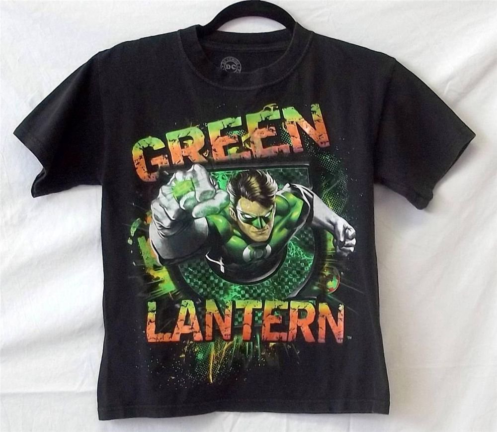 DC Comics Originals Youth 10 12 SS Black Green Lantern Graphic T Shirt