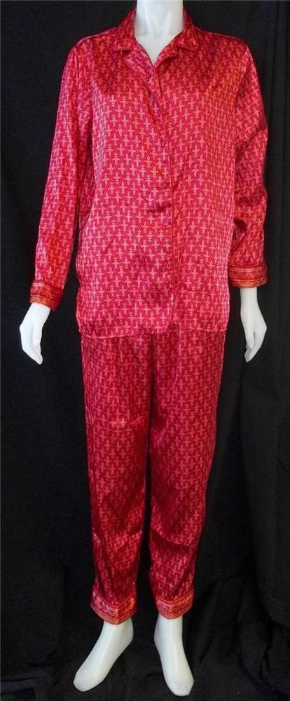 Secret Treasures Medium 8 10 2 Piece Red Top & Pants Silky Pajama Lounge Set