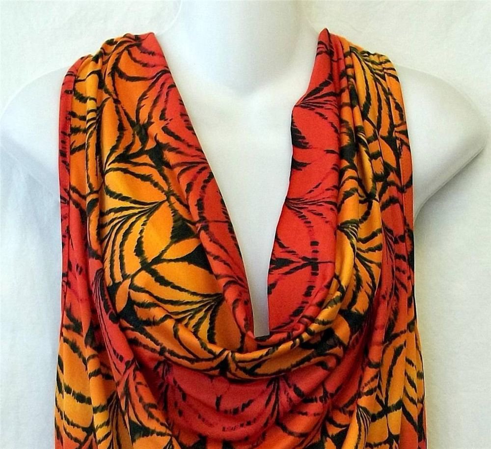 NEW Say Anything 1X 14W 16W Red Orange Black Abstract Cowl Neck Tank Blouse Top