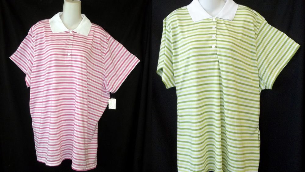 NEW Weekend Traffic 2X 18W 20W 3X 22W 24W Pink or Green Golf Casual SS Top Shirt