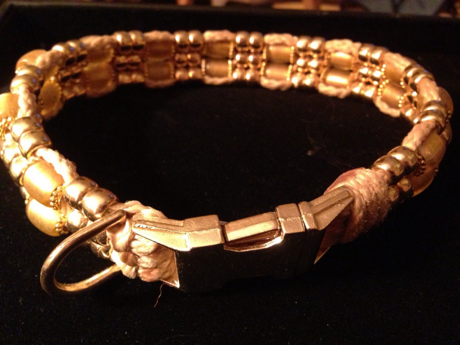 Fancy macrame dog collar