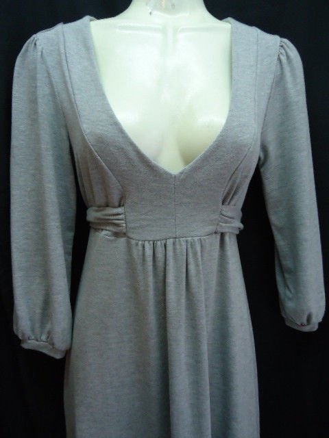 Gap Dress Xsmall Gray Long Sleeve Tie back Misses Soft
