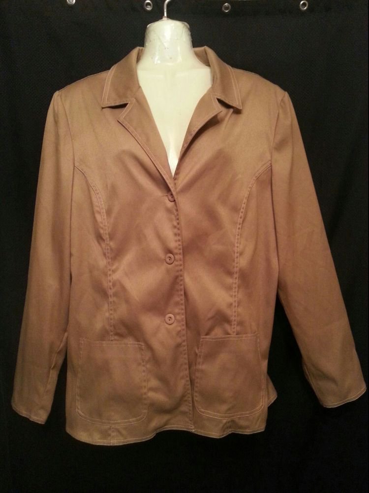 DIALOGUE Misses Tan Camel Jacket Blazer sz 14 Fall Autumn