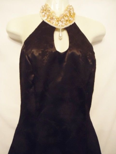 LA Glo Dress Cocktail Party 7/8 Black White Beaded Holiday Clubwear