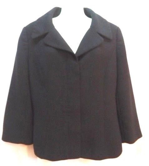 Ann Taylor Loft Crop Blazer Crop Black Jacket Career sz 8 Womens