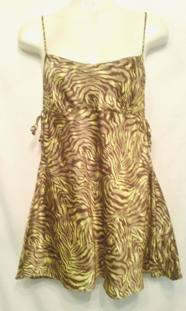 Victorias Secret Green Reptile Cami Satin Lingerie Sexy Small