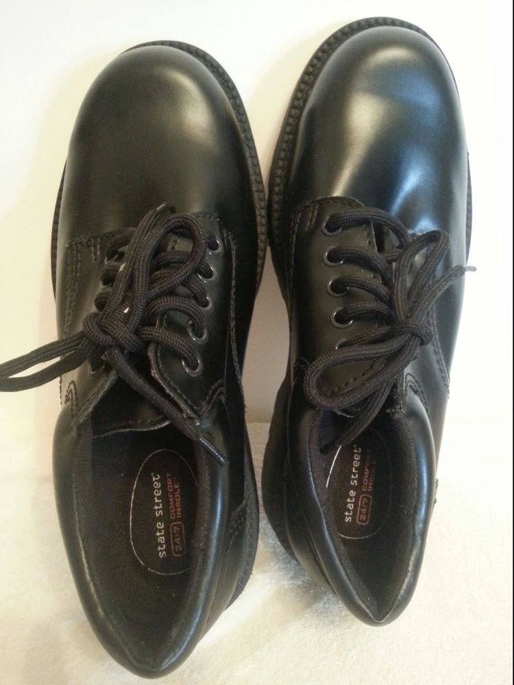 State Street comfort Mens size 7.5W Black Shoes