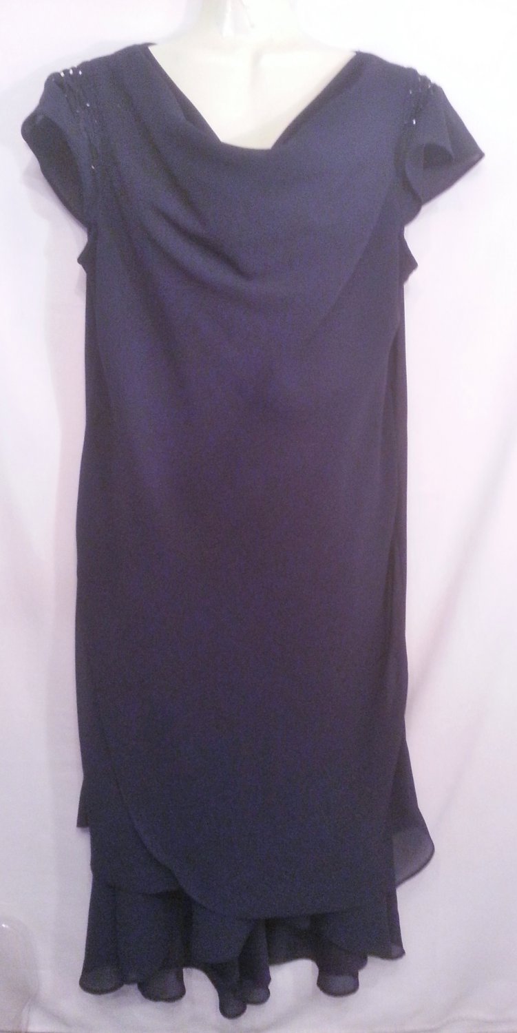 Karin Stevens navy size 12 beaded cocktail Dress special occasion