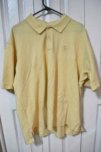 IZOD Mens Yellow Polo Golf Shirt Short Sleeve Silk Wash XXL 2XL 100% Cotton