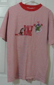 Disney Store Grumpy Dopey Outrageous Shirt Womens Size Large White Red Stripes