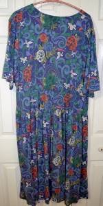 Maggie Lawrence Full Length Plus Size 22/24W Blue Floral Print Vee Neck