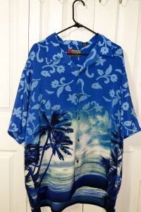 Pineapple Connection Mystic Origins Blue Palm Tree Hawaiian Shirt Men's Size 2XB