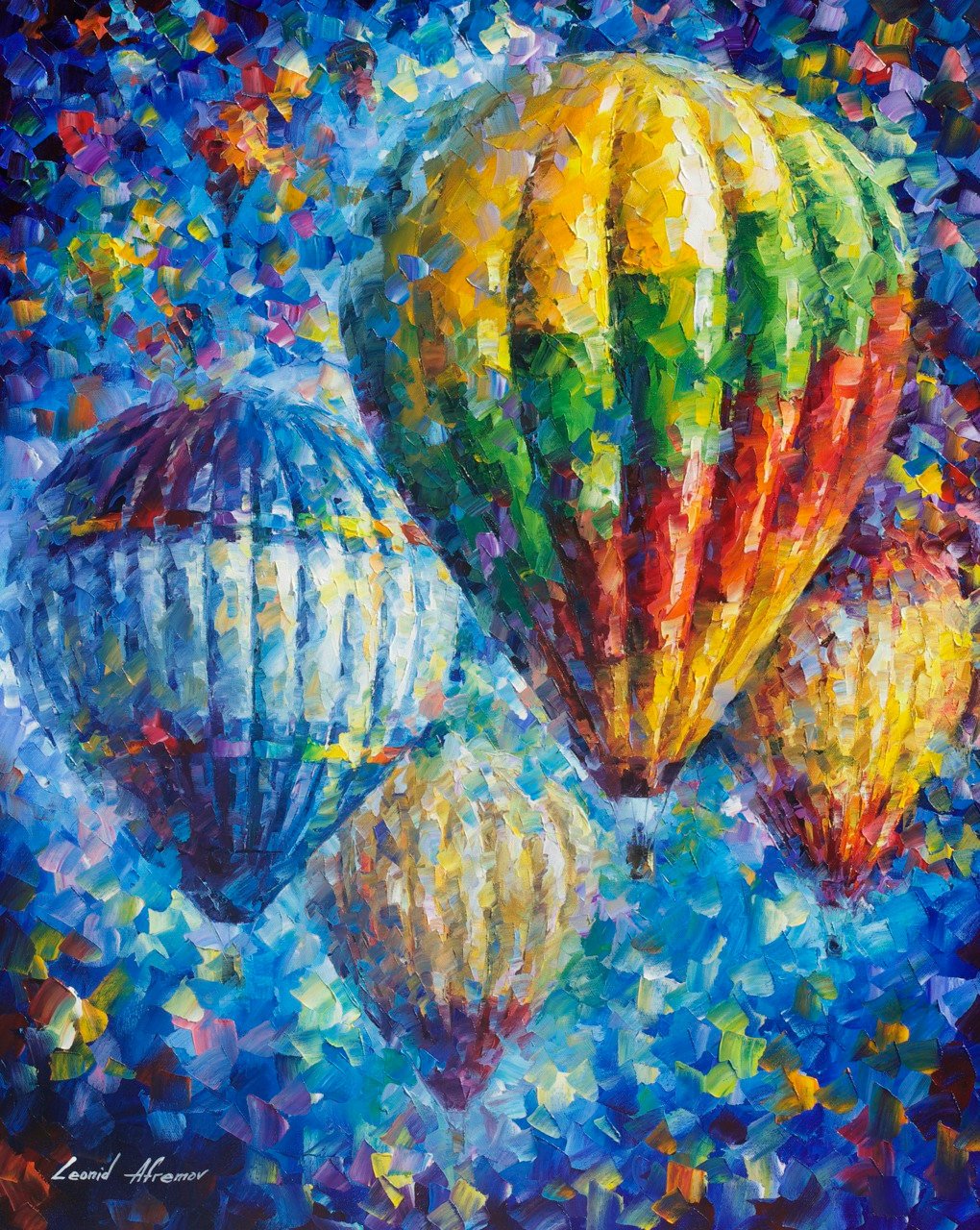 Up In The Blue Sky — PALETTE KNIFE Oil Painting On Canvas