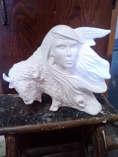 Indian lady with buffalo