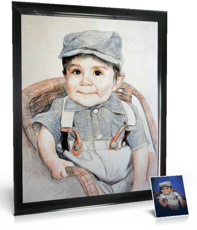 Pencil Drawing 20x24 inch, 1 person included - Drawings in pencil