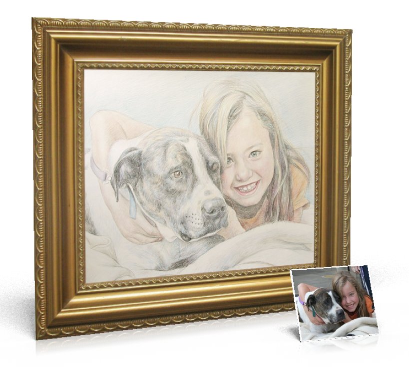 Pencil Drawing 20x24 inch, 2 people included - Photo as Drawing