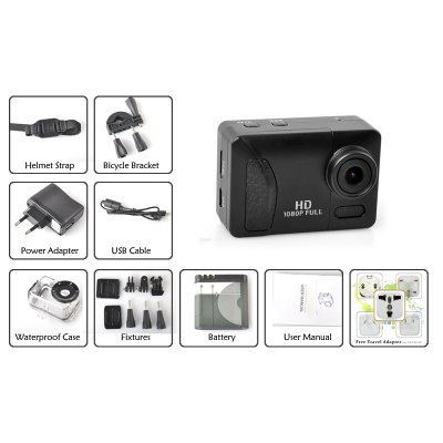 Full HD 1080p Wi-Fi Action Sport Camera - HDMI Output,