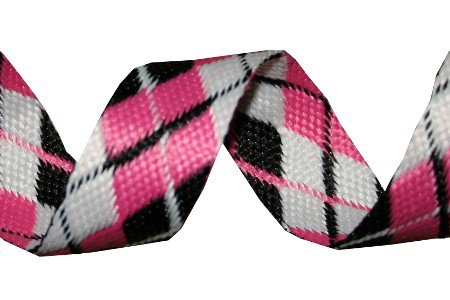 Black, White and Pink Reversible Argyle Belt
