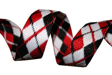 Black, White and Red Reversible Argyle Belt