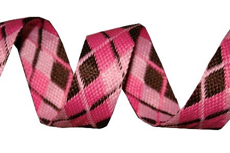 Brown and Pink Reversible Argyle Belt