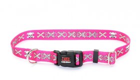 TuffLock Pink Bad to the Bone Collar- Small