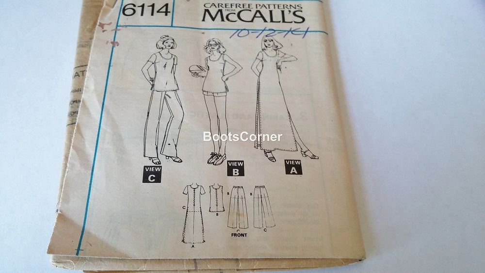 UNCUT McCall's Sewing Pattern #6114 - Dress Top Pants Shorts - Size 10 11 12