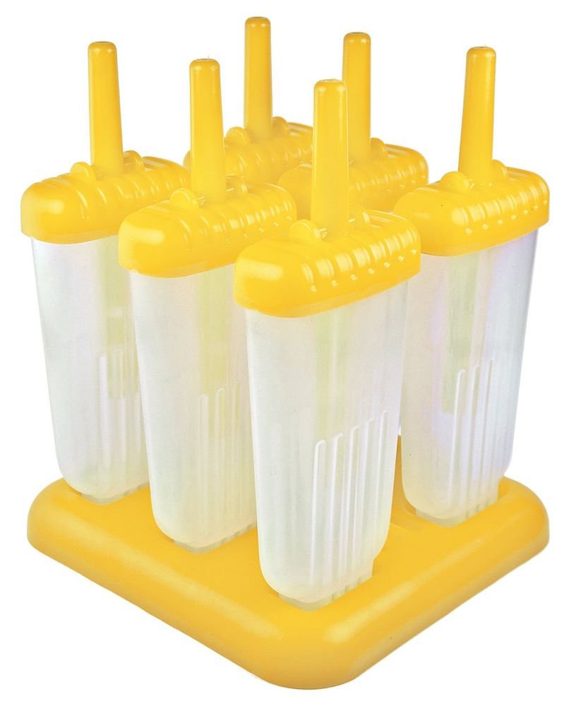 Tovolo Groovy Ice Pop Molds, Yellow - Set of 6