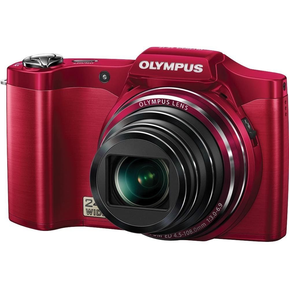 Olympus SZ-12 14MP Digital Camera with 24x Wide-Angle Zoom (Red)